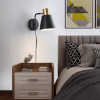 Rotatable Cone Wall Light with Brass Socket and Round Back Plate | Thrascher