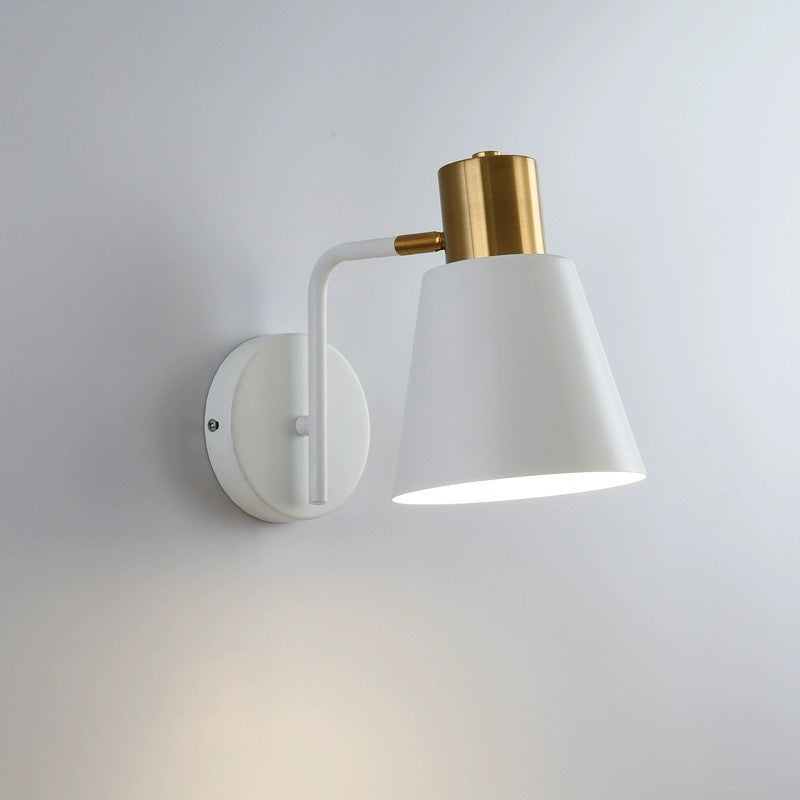 Rotatable Cone Wall Light with Brass Socket and Round Back Plate | Thrascher