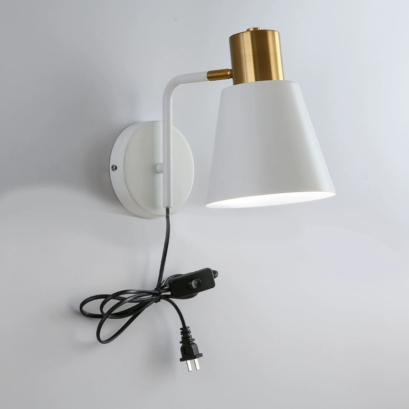 Rotatable Cone Wall Light with Brass Socket and Round Back Plate | Thrascher