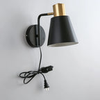 Rotatable Cone Wall Light with Brass Socket and Round Back Plate | Thrascher