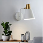 Rotatable Cone Wall Light with Brass Socket and Round Back Plate | Thrascher