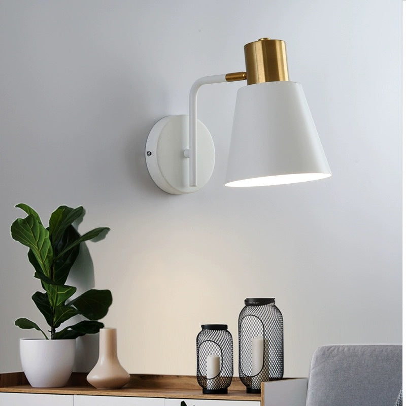 Rotatable Cone Wall Light with Brass Socket and Round Back Plate | Thrascher