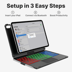 Rotating Wireless Keyboard Case for iPad, Multiple Model Fit, view 6