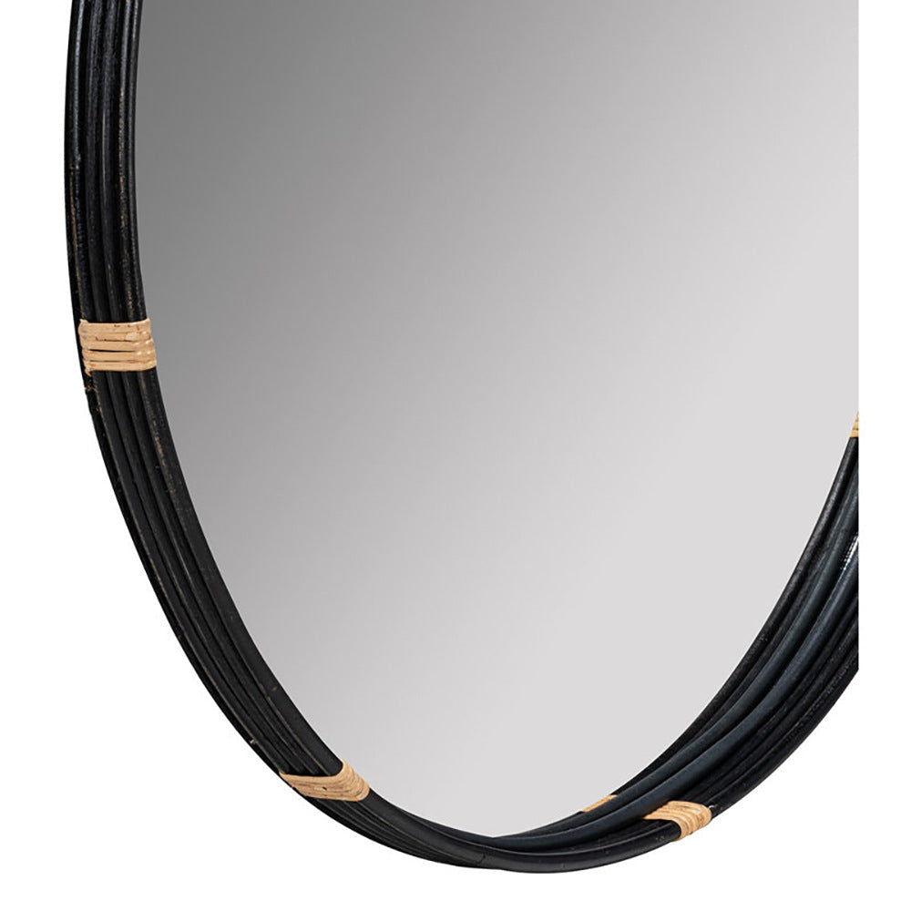 Round Decorative Wall Mirror with Braided Edge | Thrascher