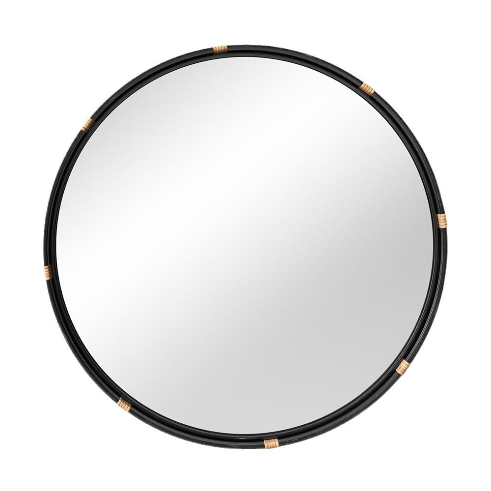 Round Decorative Wall Mirror with Braided Edge | Thrascher