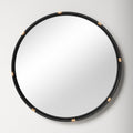 Round Decorative Wall Mirror with Braided Edge | Thrascher