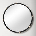 Round Decorative Wall Mirror with Braided Edge | Thrascher