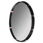 Round Decorative Wall Mirror with Braided Edge | Thrascher