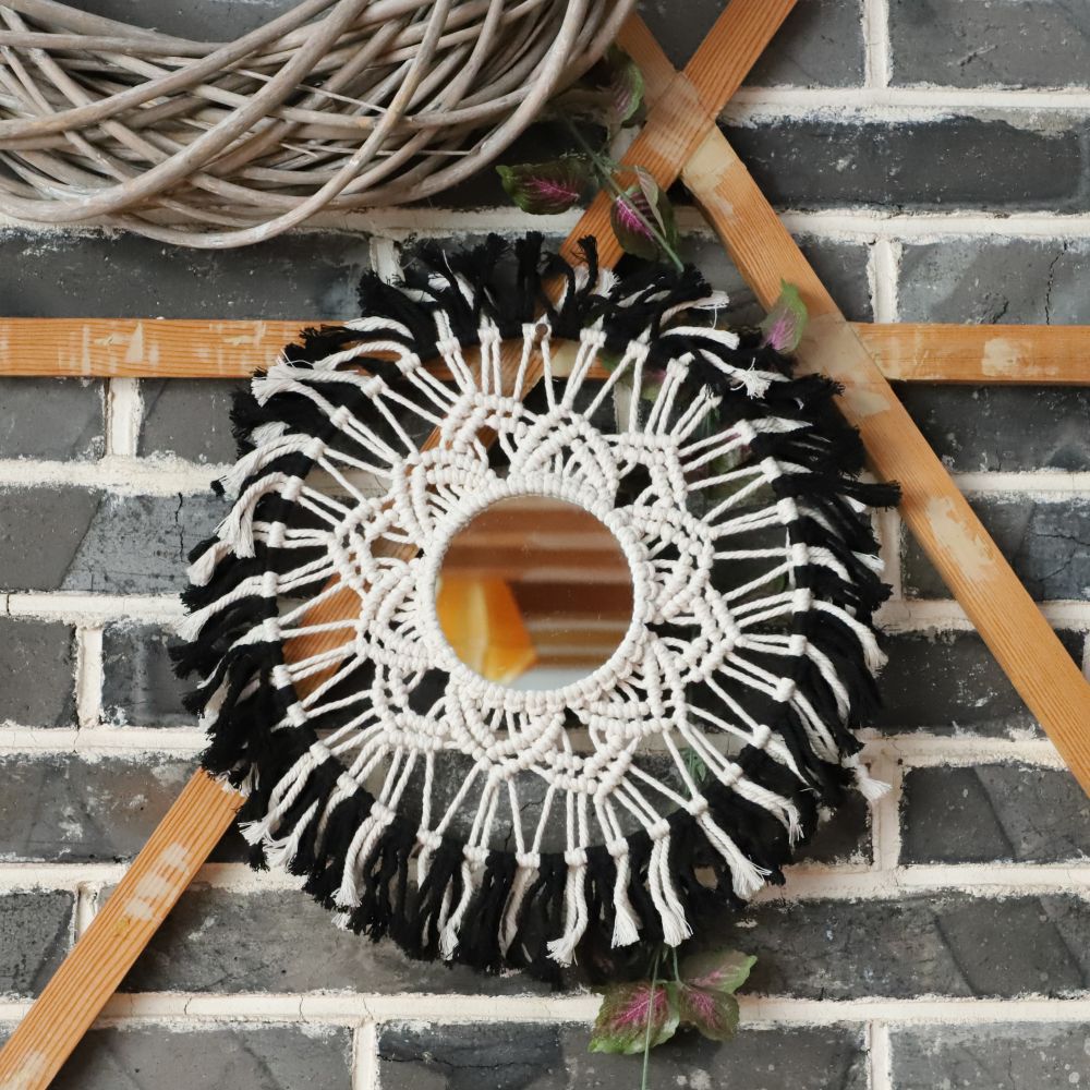 Round Macrame Wall Mirror | Thrascher