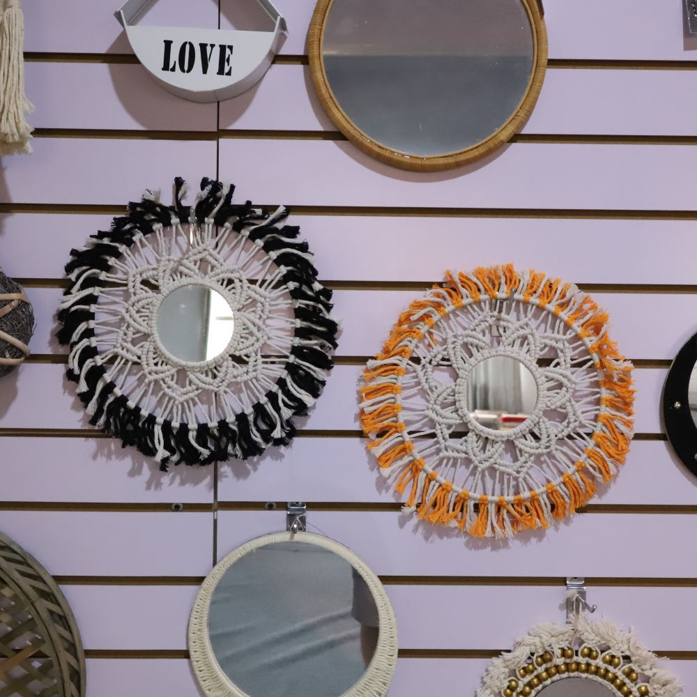 Round Macrame Wall Mirror | Thrascher