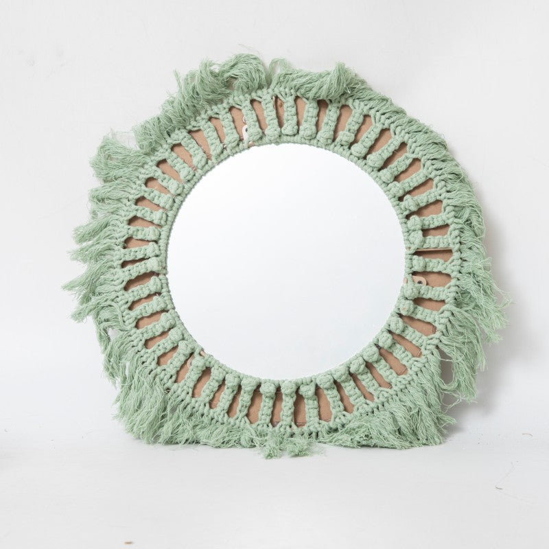Round Macrame Wall Mirror | Thrascher