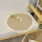 Round Rug with Fringed Design | Thrascher