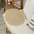 Round Rug with Fringed Design | Thrascher