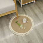 Round Rug with Fringed Design | Thrascher