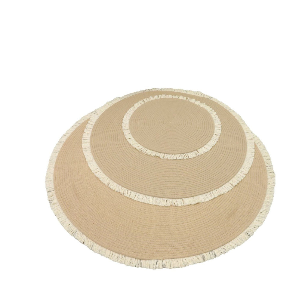 Round Rug with Fringed Design | Thrascher