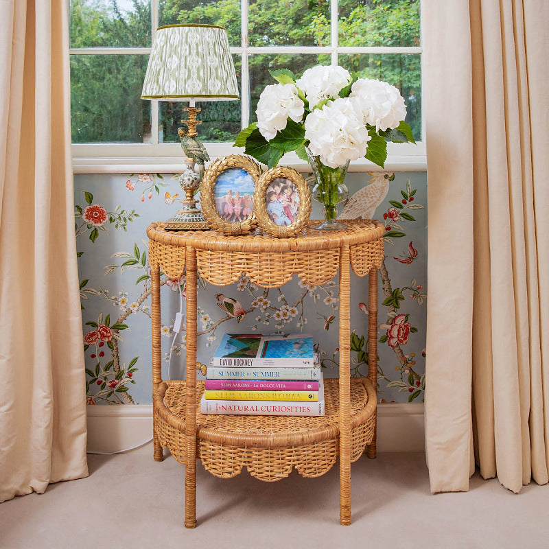 Round Wicker Table in Vintage Style | Thrascher