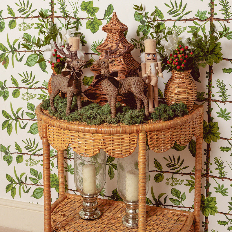 Round Wicker Table in Vintage Style | Thrascher