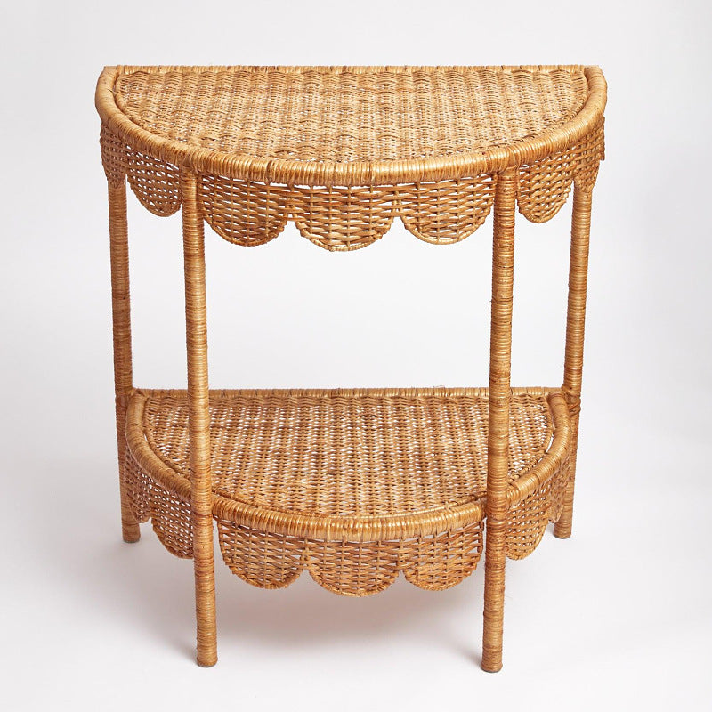 Round Wicker Table in Vintage Style | Thrascher
