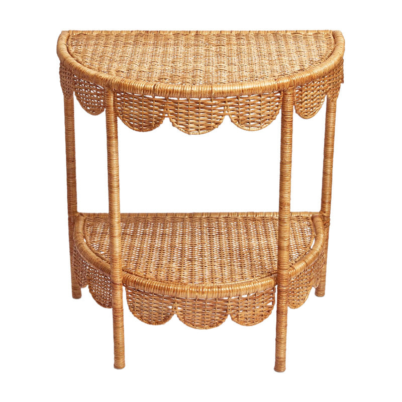 Round Wicker Table in Vintage Style | Thrascher