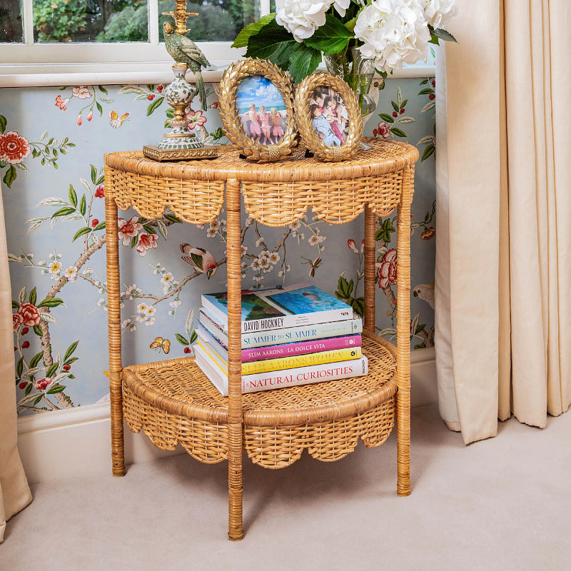 Round Wicker Table in Vintage Style | Thrascher