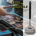 Bristle-Free Stainless Steel BBQ Grill Brush Cleaner, 17 Inches