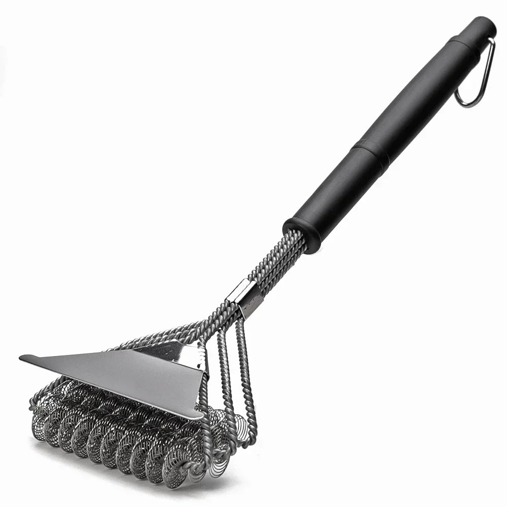 Bristle-Free Stainless Steel BBQ Grill Brush Cleaner, 17 Inches