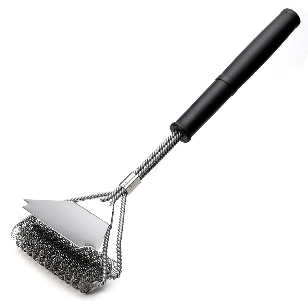 Bristle-Free Stainless Steel BBQ Grill Brush Cleaner, 17 Inches