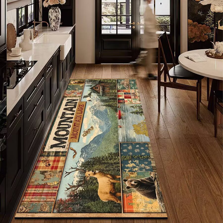 Rustic Outdoor Adventure Area Mat | Thrascher