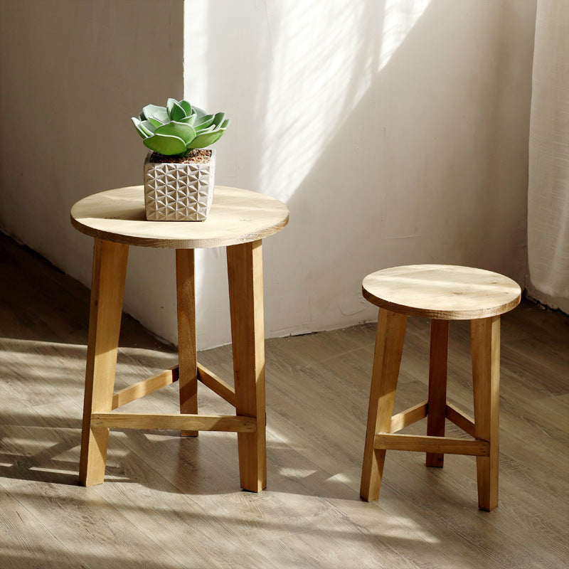 Rustic Side Table made of Solid Wood | Thrascher