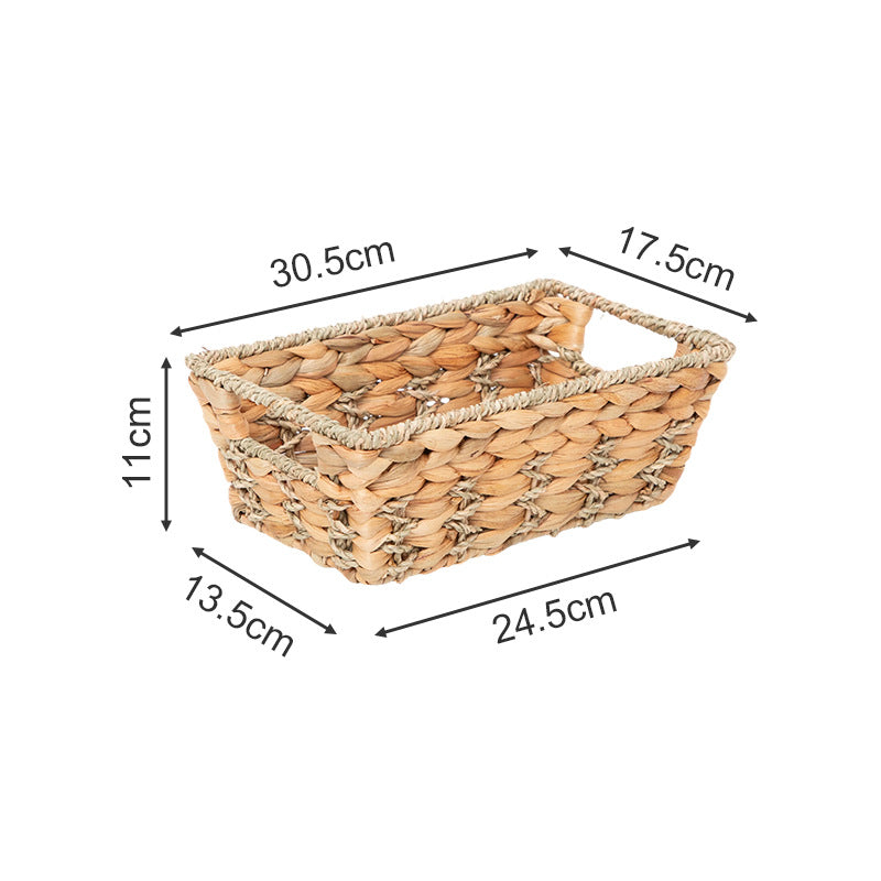Rustic Storage Basket made of Woven Natural Material Green Beige | Thrascher