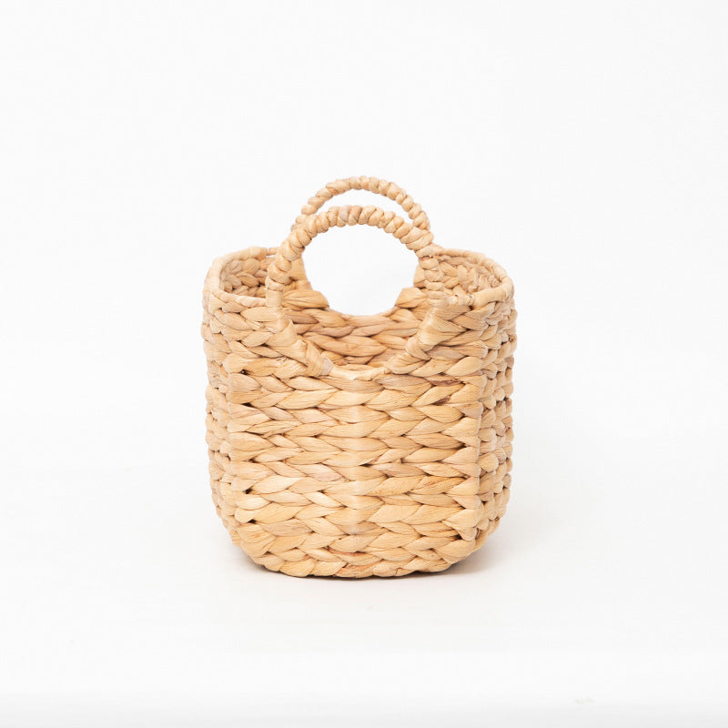 Rustic Storage Basket made of Woven Natural Material Green Beige | Thrascher