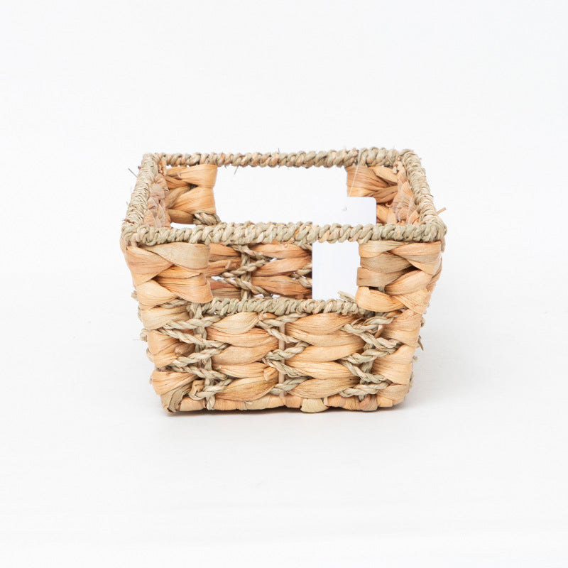 Rustic Storage Basket made of Woven Natural Material Green Beige | Thrascher