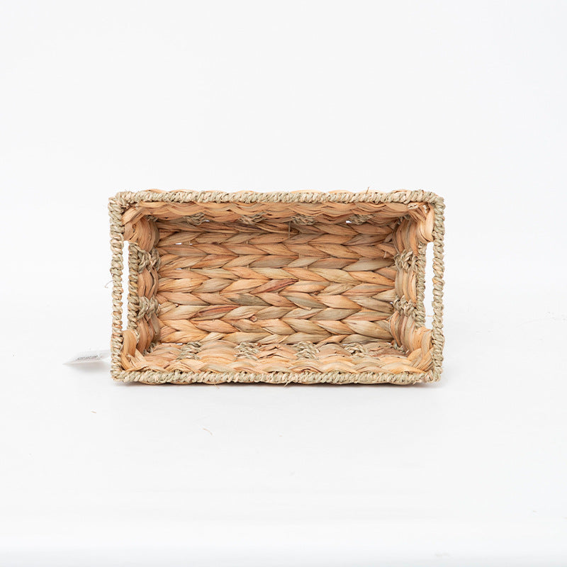 Rustic Storage Basket made of Woven Natural Material Green Beige | Thrascher