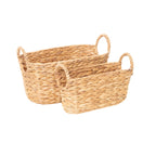 Rustic Storage Basket made of Woven Natural Material Green Beige | Thrascher