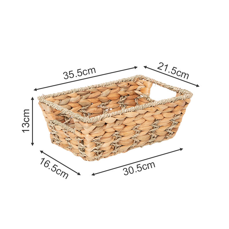 Rustic Storage Basket made of Woven Natural Material Green Beige | Thrascher