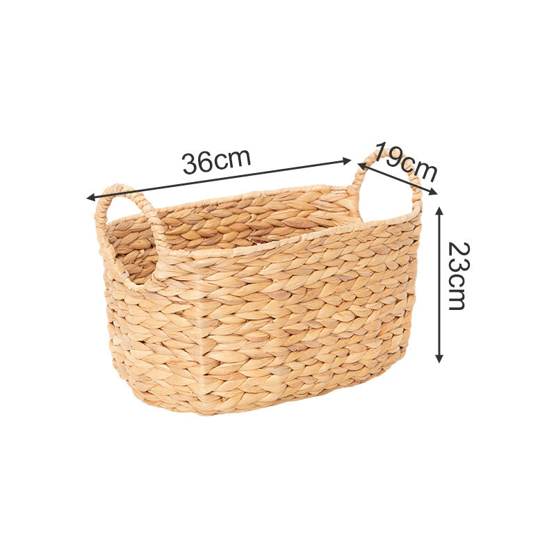 Rustic Storage Basket made of Woven Natural Material Green Beige | Thrascher