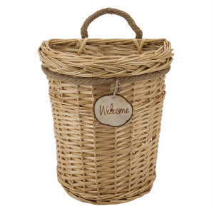 Rustic Storage Basket made of Woven Natural Material Green Beige | Thrascher
