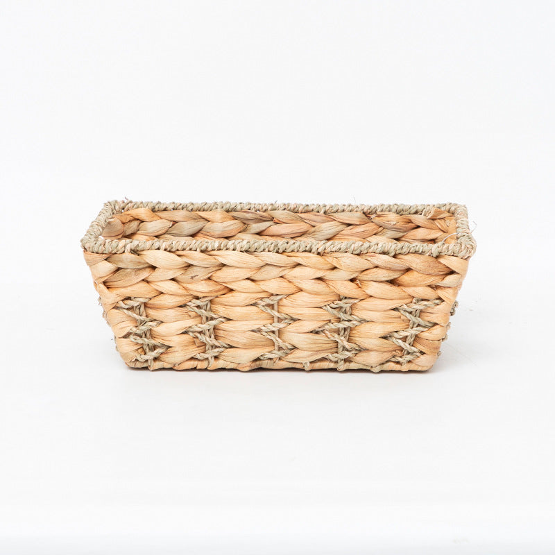 Rustic Storage Basket made of Woven Natural Material Green Beige | Thrascher