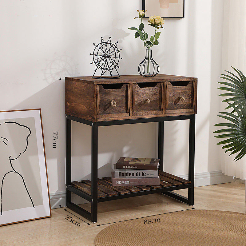 Rustic Wooden Console Table with Storage | Thrascher