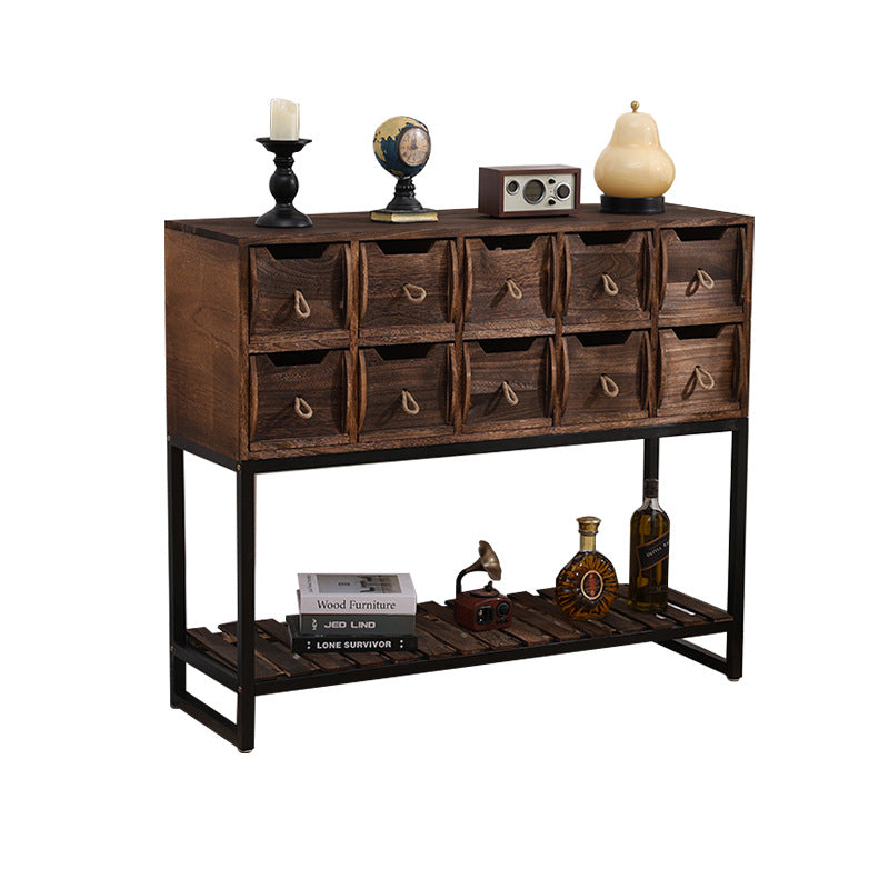 Rustic Wooden Console Table with Storage | Thrascher