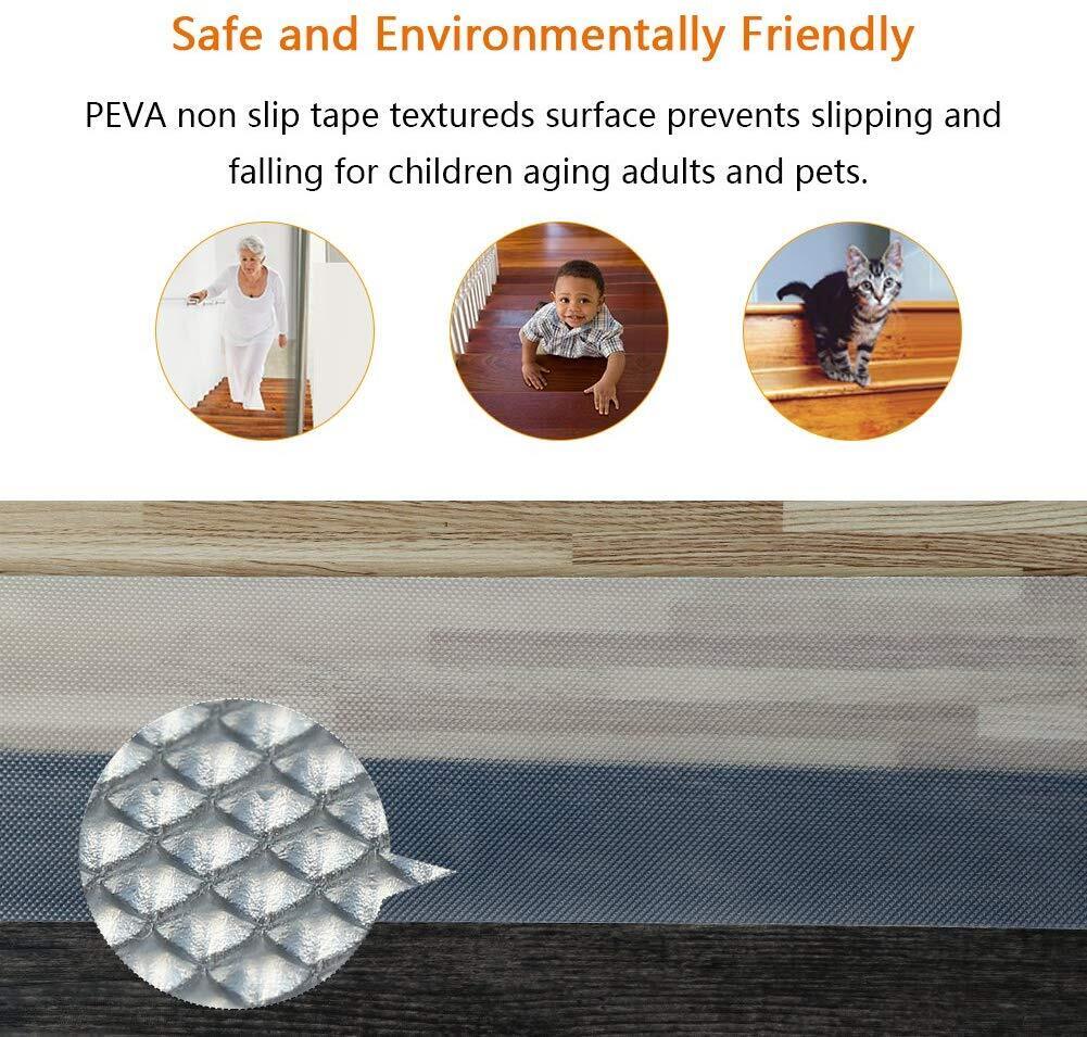 Clear PEVA Stair Tread Strips, 3.9" x 24", 15-Pack