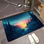 Scenic Mountain Landscape Bath Mat | Thrascher
