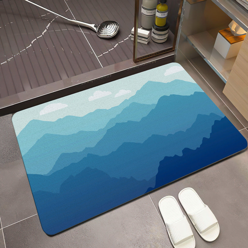 Scenic Mountain Landscape Bath Mat | Thrascher
