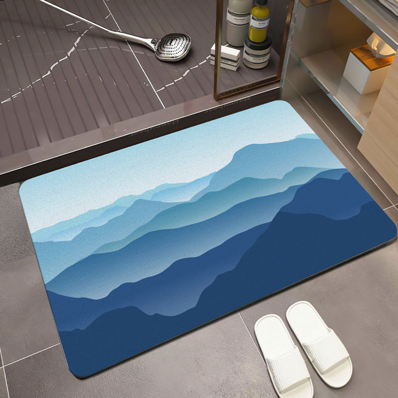 Scenic Mountain Landscape Bath Mat | Thrascher