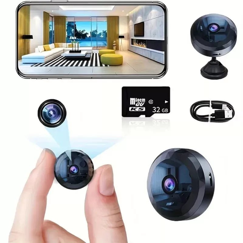 Mini WiFi Surveillance Camera, 1080P HD, Night Vision, Magnetic Mount