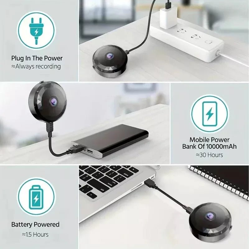 Mini WiFi Surveillance Camera, 1080P HD, Night Vision, Magnetic Mount