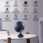 Mini WiFi Surveillance Camera, 1080P HD, Night Vision, Magnetic Mount