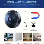 Mini WiFi Surveillance Camera, 1080P HD, Night Vision, Magnetic Mount