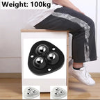 Self-Adhesive 360° Rotating Furniture Mover Wheels, 4 Pieces, ABS and Stainless Steel