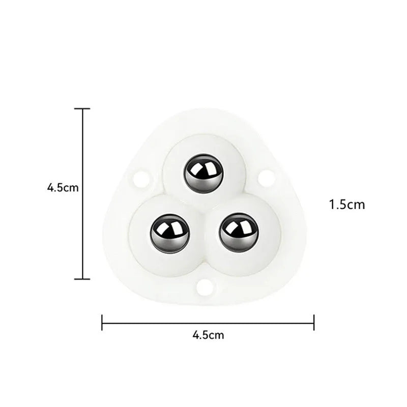Self-Adhesive 360° Rotating Furniture Mover Wheels, 4 Pieces, ABS and Stainless Steel